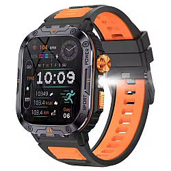 Смарт годинник, магнітна зарядка, 44мм, Modfit Carbon Quad Orange / Розумний годинник / Smart годинник / Смарт-годинник