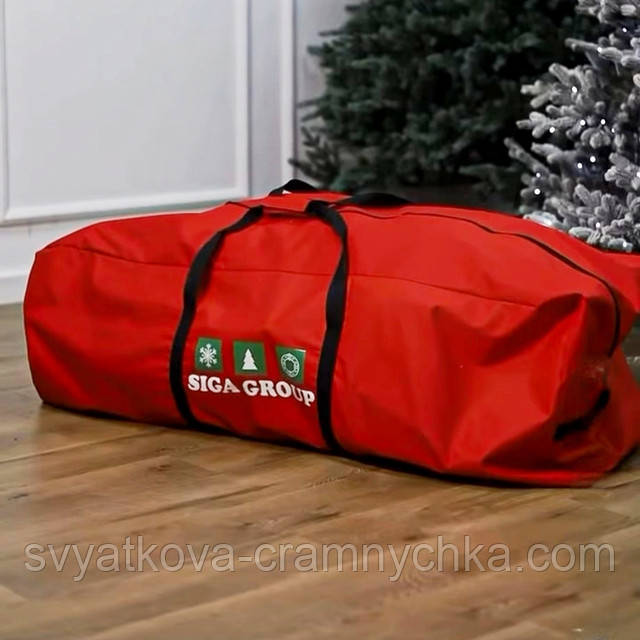 Сумка Siga Group для ялинки — міцна, водонепроникна, зручні ручки та блискавка. Підійде для ялинок від 1,5 до 2,5 м, вінків та декору. Легко скласти та зберегти до наступного року без пилу і пошкоджень.