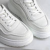 Шикарні універсальні білі кросівки натуральна шкіра флотар, фото 6