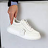 Шикарні універсальні білі кросівки натуральна шкіра флотар, фото 2