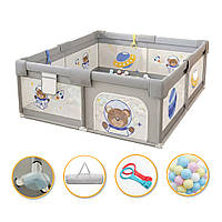 Ігровий манеж для дітей LEOBRO "Галактичний Ведмедик" 150 x 180 см (LB-1002)