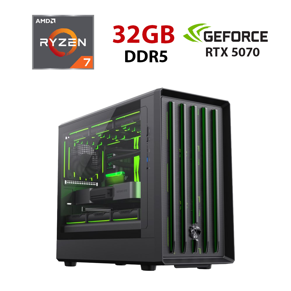 Новий ПК Monstr Claw 360 BK MT/ Ryzen 7 8700F/ 32 GB RAM/ 2000 GB SSD/ GeForce RTX 5070 12GB