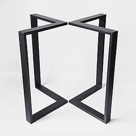 Комплект опор для столу з металу 566×325 мм, H 730 мм 2 шт Чорний