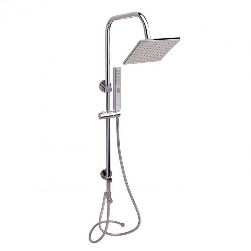 Душова стійка універсальна Qtap Plava CRM 1001 на два споживачі 1015 мм прямокутна QT1001CRM Chrome, фото 1