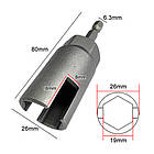 Ключ для барашкових гайок і гачків 80 мм, насадка для шурупокрута, CR-V, фото 3