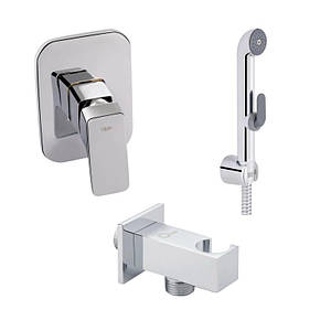 Комплект для душу Qtap Chrome: Змішувач для душу QTNAM6025102NC + Гігієнічний набір QTSETCRMA021 + Підключення