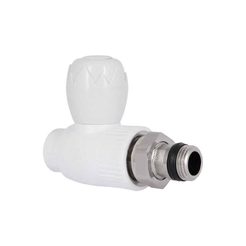 Кран з поліпроп. прямий кульовий  20х1/2"з д/радіаторів  Blue Ocean "Бiлий", фото 1