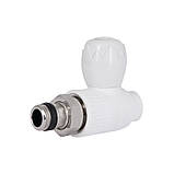 Кран з поліпроп. прямий кульовий  20х1/2"з д/радіаторів  Blue Ocean "Бiлий", фото 2