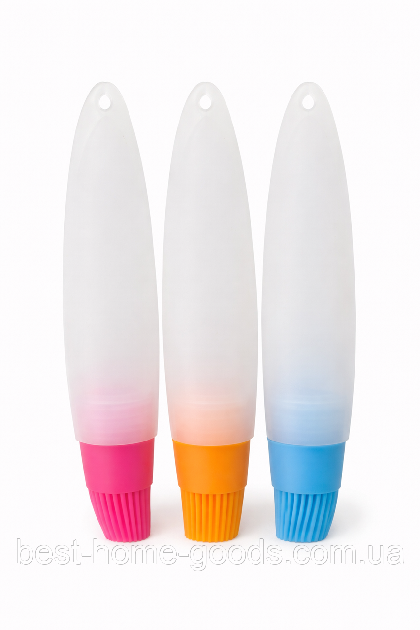 Силіконовий пензлик з ємністю 70 мл – кухонний пензель для олії, соусів, сиропів, для випікання, сковорідок, гриля, з петелькою, фото 1