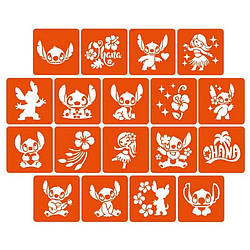 Набір трафаретів для біо-тату "Ліло і Стіч" lilo_stich_5x5_18_1