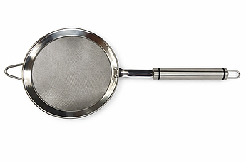 Сито для борошна, пудри, какао та чаю Ø14 см з нержавіючої сталі — професійне кухонне сито з ручкою, посилене, для кондитерів