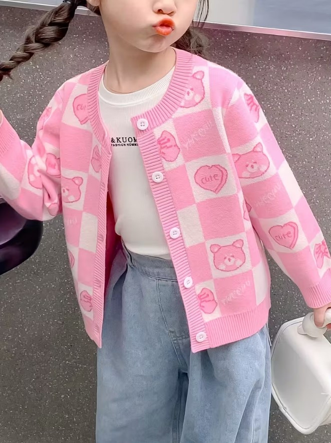 Кофта для дівчинки на ґудзиках рожева, фото 1