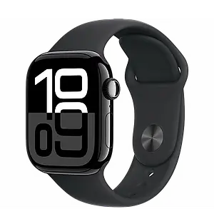 Apple Watch 10 46mm Jet Black Aluminum Case with Black Sport Band (M/L) (MWWQ3)