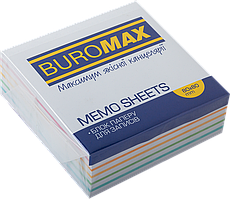 Блок паперу для записів (80х80х30мм, склеєний) Buromax Веселка BM.2232