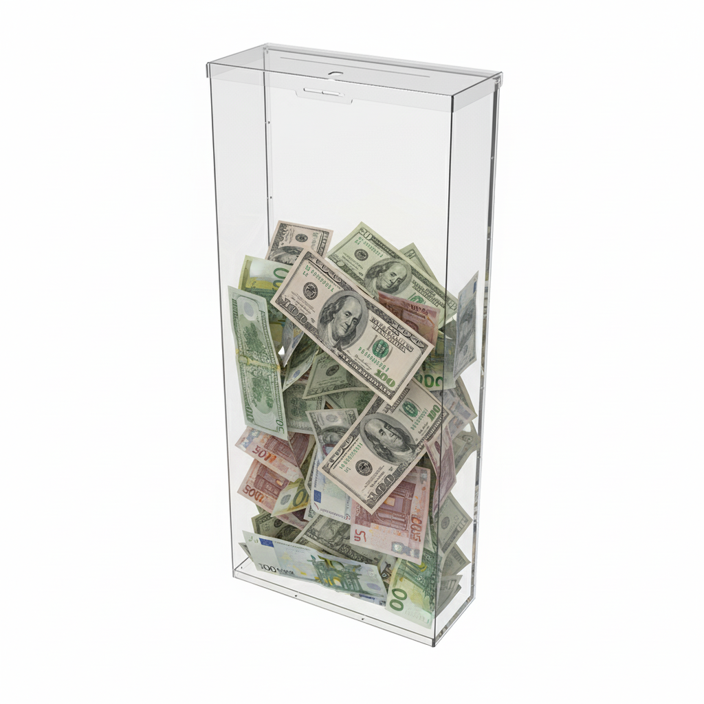 Скринька EKOSTAR  с замком для збору грошей 800x140x350 мм, фото 1