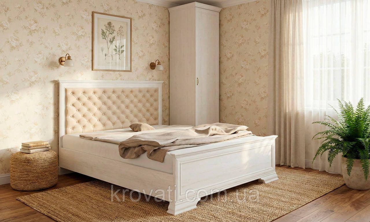 Ліжко двоспальне Ірис з м'яким бильцем+внесок, Меблі Сервіс, 160х200 см Андерсон Пайн