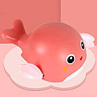 Заводна іграшка для купання Кит що плаває Bath Toys, Рожевий / Іграшка для ванни / Водоплавна іграшка дитяча / Кит для ванної, фото 7