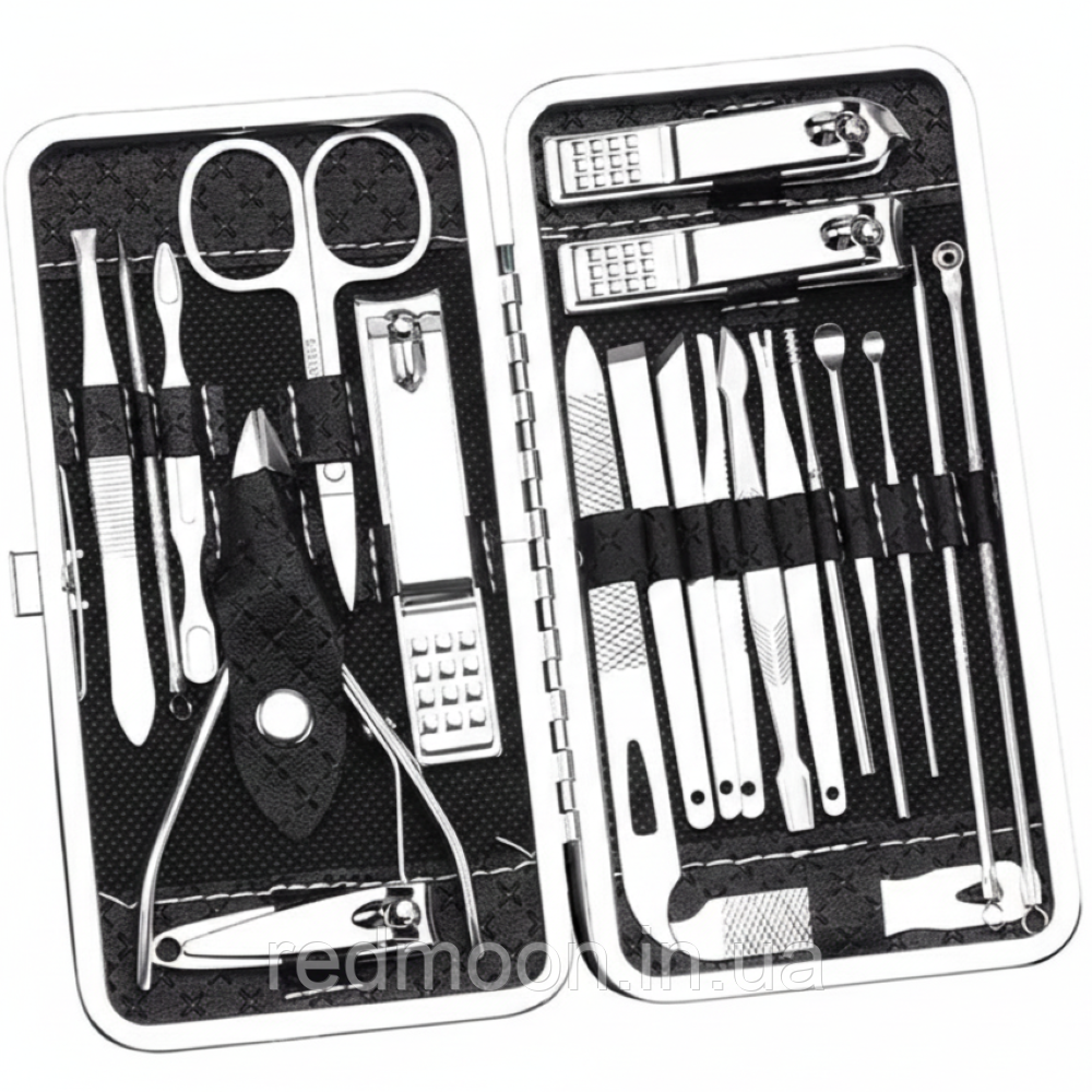 Набір для манікюру та педикюру 19 предметів у футлярі / Манікюрний набір / Манікюрно-педикюрний набір / Набір для нігтів, фото 1