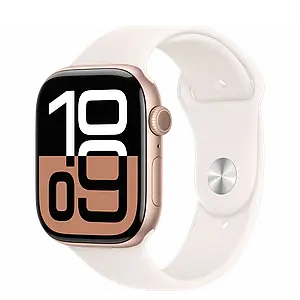 Apple Watch 10 42mm Rose Gold Aluminum Case with Light Blush Sport Band (S/M) (MWWH3)