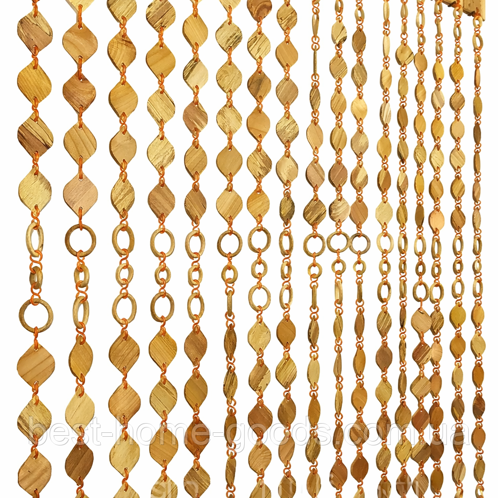 Дерев’яні штори Краплі | дверний отвір 1м x 2м | натуральне дерево | екологічний декор | Україна, фото 1