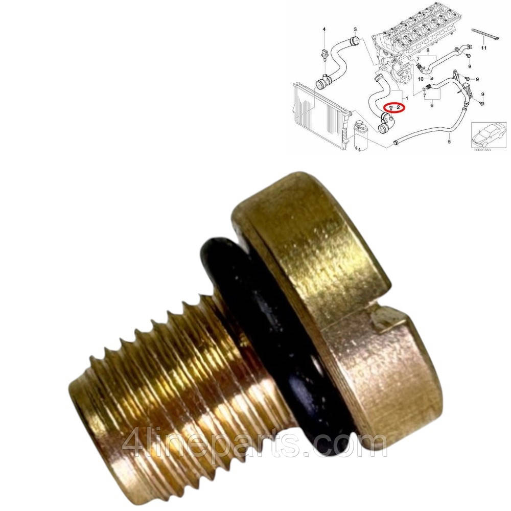 Зливна пробка радіатора латунь 5 F11 Bmw 11537793373 17111712788, фото 1