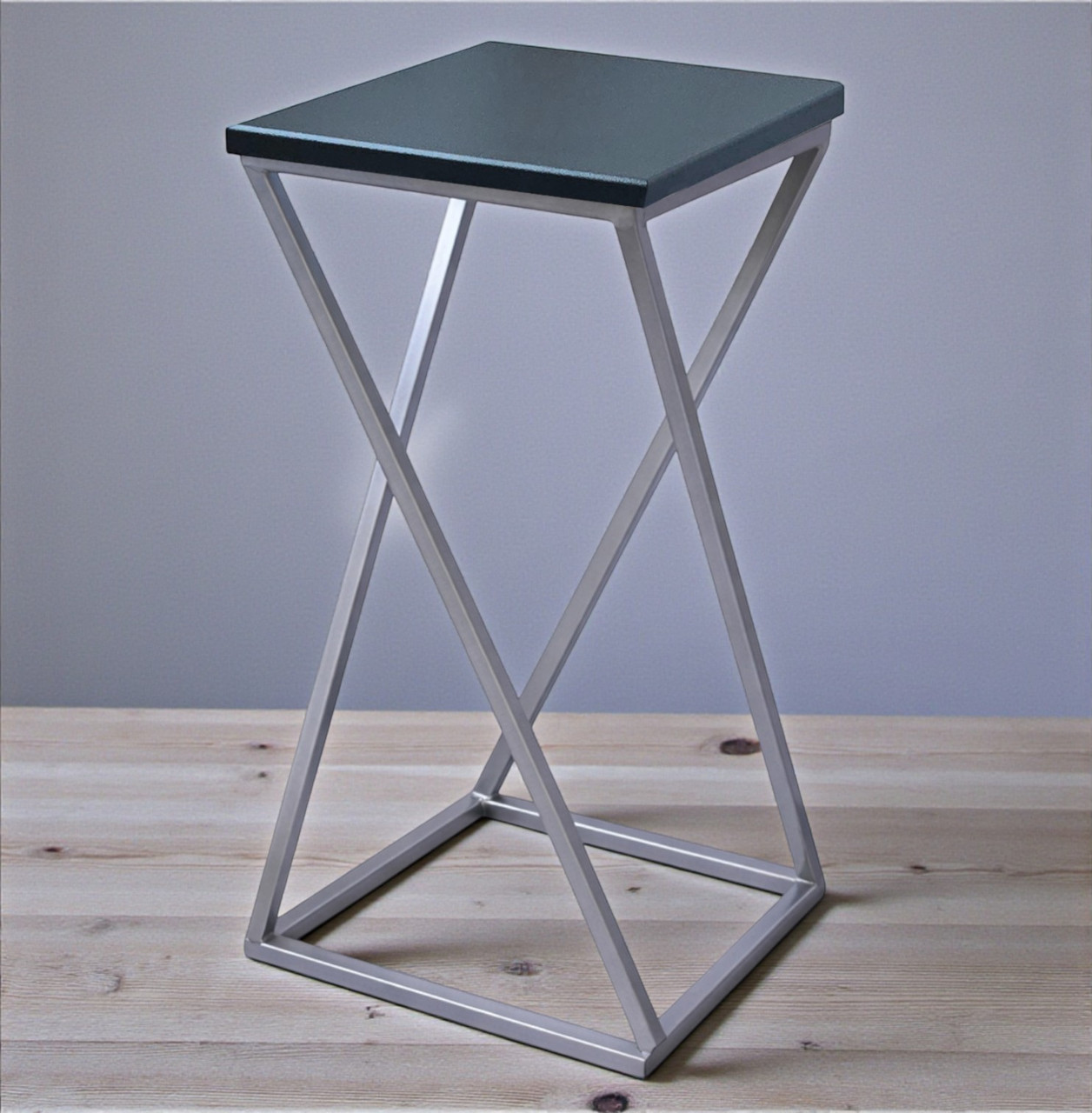 Табурет лофт барний Вектор 65 см хром/чорний, фото 1