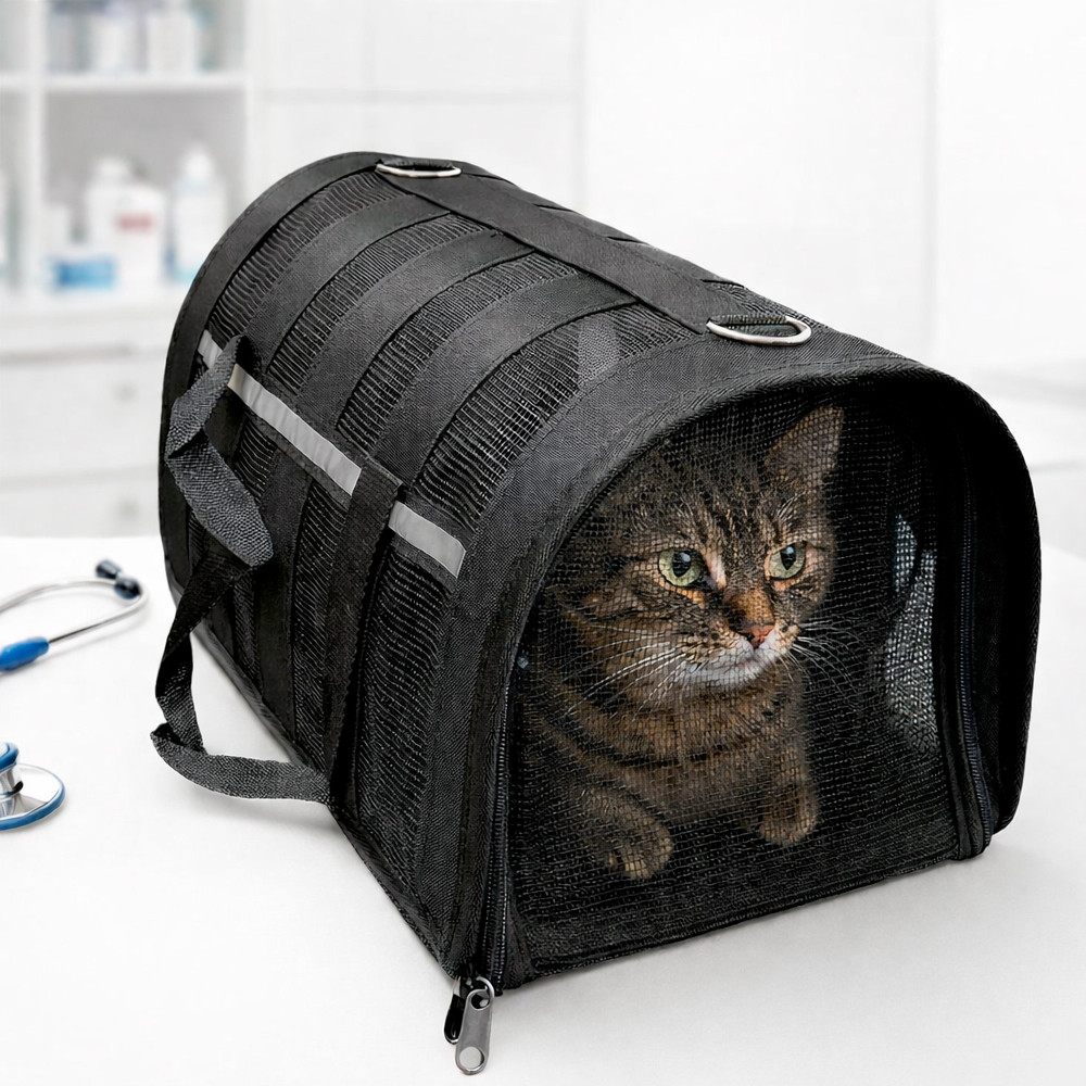 Сумка-переноска 49×25×28 L для домашніх тварин For Friends, Чорний / Переноска для собак / Сумка для котів, фото 1