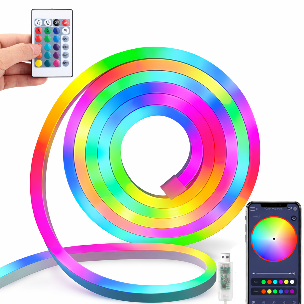 Світлодіодна Led стрічка 2м, з пультом ДУ, від USB / Стрічка від повербанка / RGB стрічка для підсвічування, фото 1