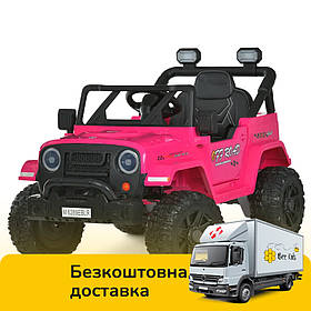 Електромобіль Джип дитячий (2 мотори 45W, акум.12V7AH, пульт 2,4G, BLUETOOTH) Bambi M 6289EBLR-8 Рожевий