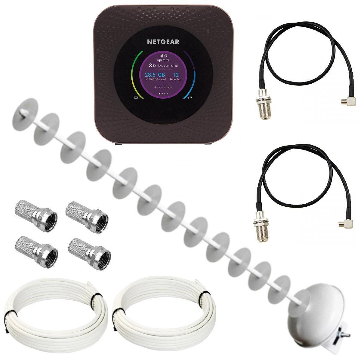 Комплект WiFi роутер 3G 4G LTE модем NetGear MR1100 1000 Мбіт/с 5040 мАг з антеною RNet Стрела-5 MIMO 20 дБі, фото 1