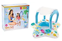 Надувний круг для плавання INTEX з ніжками та козирком 3-6 років (56573)