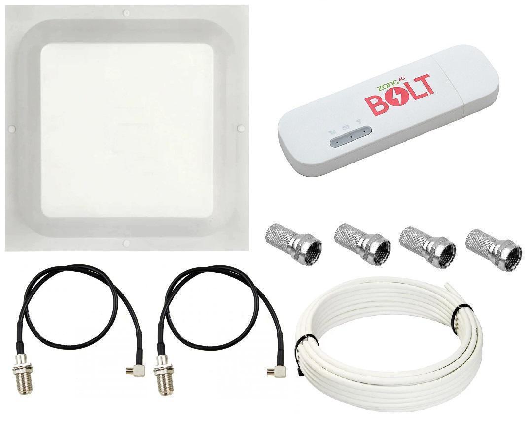 Комплект WiFi роутер 3G 4G LTE модем Bolt E8372h-153 з панельною антеною RNet КВАДРАТ MIMO 2x17 дБі, фото 1