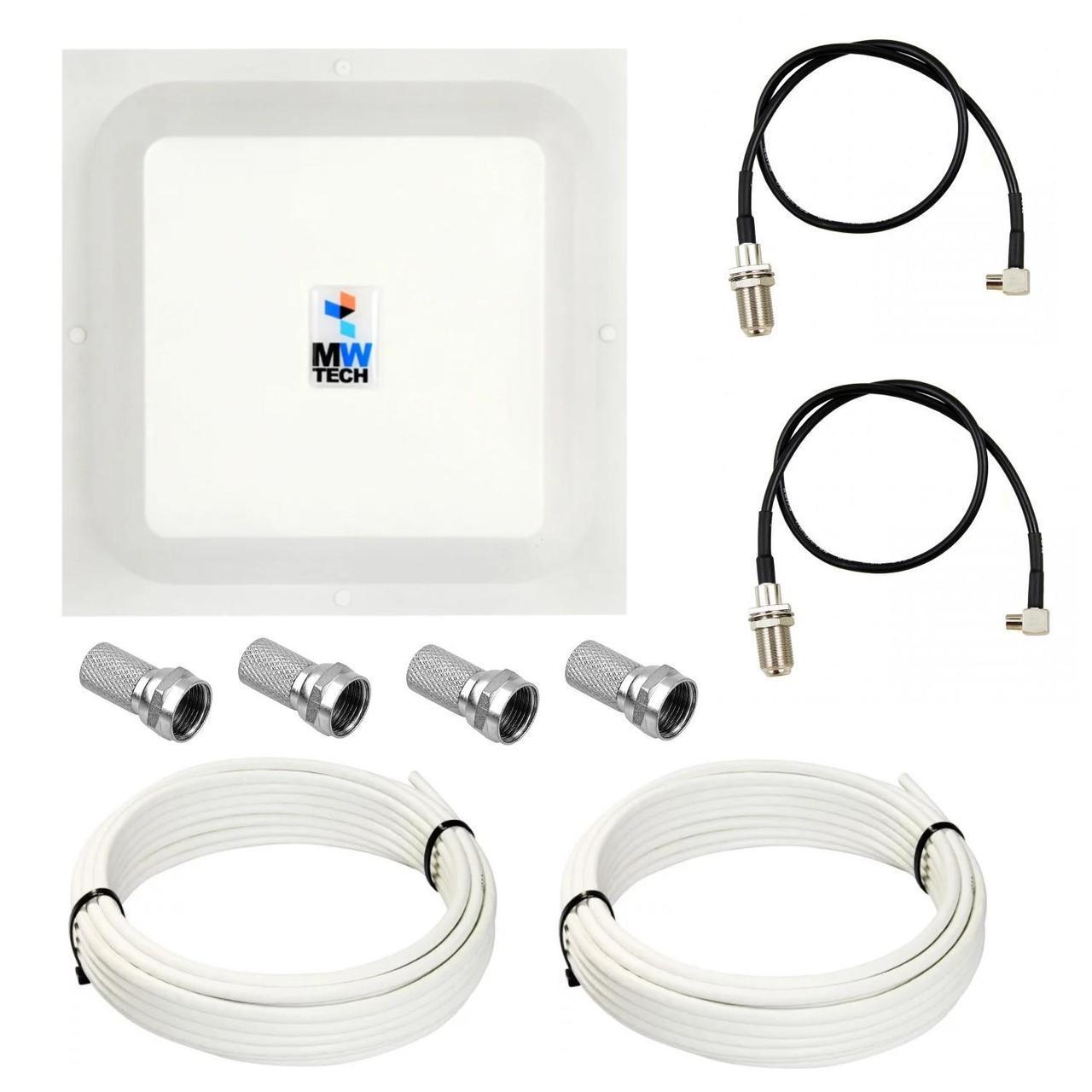 Антена панельна R-Net 3G 4G LTE MIMO 2x17 дБі 1700-2700 МГц (Комплект), фото 1