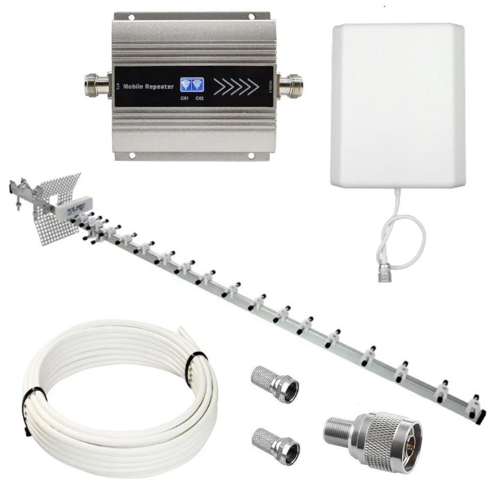 Репітер підсилювач голосового зв'язку та інтернету GSM mini 2G 3G 4G сигналу 1800 та 2100 МГц (20/8 дБі), фото 1