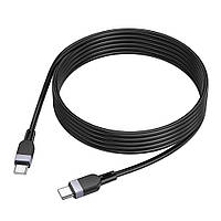 Кабель USB Hoco X109 силіконовий Type-C to Type-C 60W 2м для зарядки та передачі даних чорний