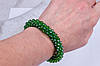 Зелена резинка браслет для волосся, гумка з намистин, фото 2