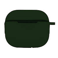 Футляр для Airpods 3 силіконовий з карабіном захист від подряпин і ударів колір темно-зелений
