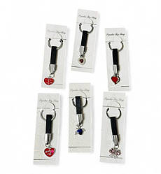 Металеві брелки сердечки для ключів, 12 шт упаковка