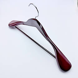 Дерев'яні плічка для одягу з клена широкі колір венге, довжина 450 мм