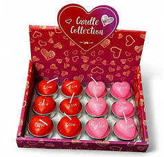 Свічки сердечки №2, 12 шт упаковка