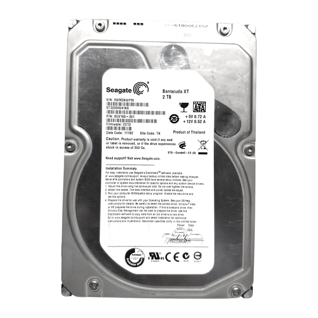 Seagate ST32000641AS（3.5インチ HDD 2TB） Amazon | Seagate Barracuda XT 3.5inch 2TB 64MB 7200rpm SATA6.0Gb/s