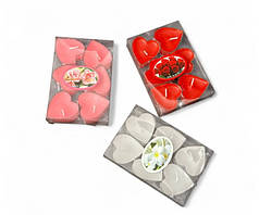 Свічки сердечки набір з 6 шт, опт від 10 упаковок