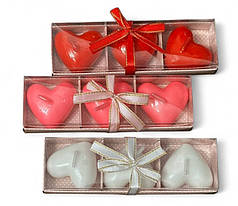 Свічки сердечки набір з 3 шт, опт від 10 упаковок