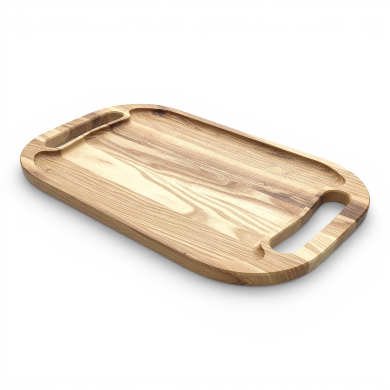 Сервірувальна дошка піднос дерев'яна тарілка для подачі стейка шашлику м'яса м'ясних страв та нарізки "Пузо", фото 1