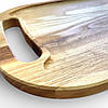 Сервірувальна дошка піднос дерев'яна тарілка для подачі стейка шашлику м'яса м'ясних страв та нарізки "Пузо", фото 5