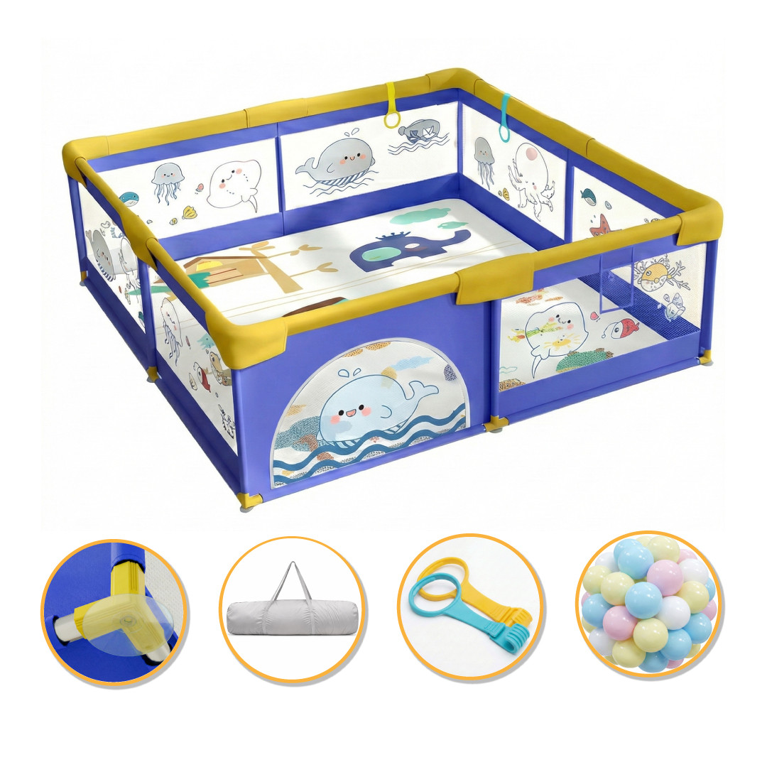 Ігровий манеж для дітей LEOBRO "Морський Кит" 150 x 180 см (LB-1003)