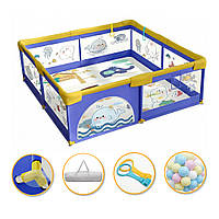 Ігровий манеж для дітей LEOBRO "Морський Кит" 150 x 180 см (LB-1003)