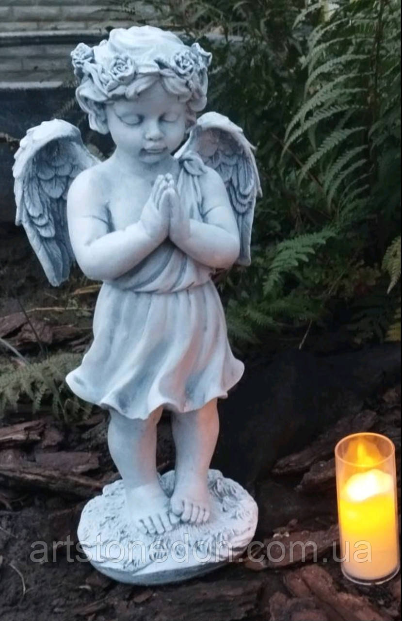 Скульптура Ангела дівчинки з бетону 47 см, фото 1
