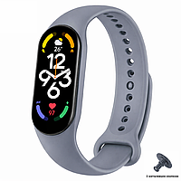 Ремінець Prime для Xiaomi Mi Band 7, з металевою кнопкою і фіксатором капсули, Dark Grey
