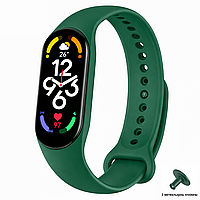 Ремінець Prime для Xiaomi Mi Band 7, з металевою кнопкою і фіксатором капсули, Dark Green